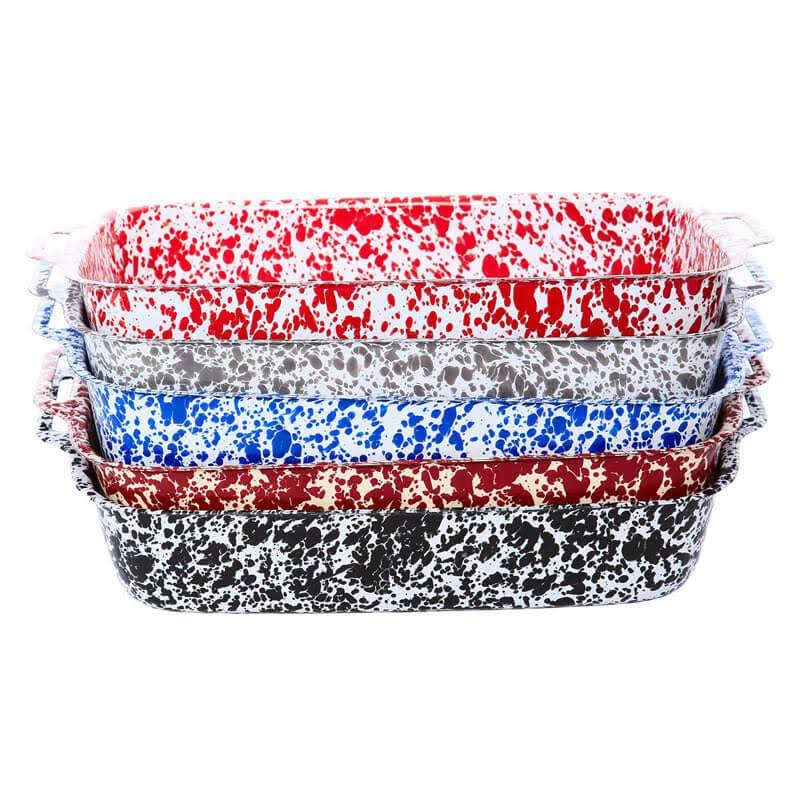 Black Marble Enamelware Lasagna Pan A429
