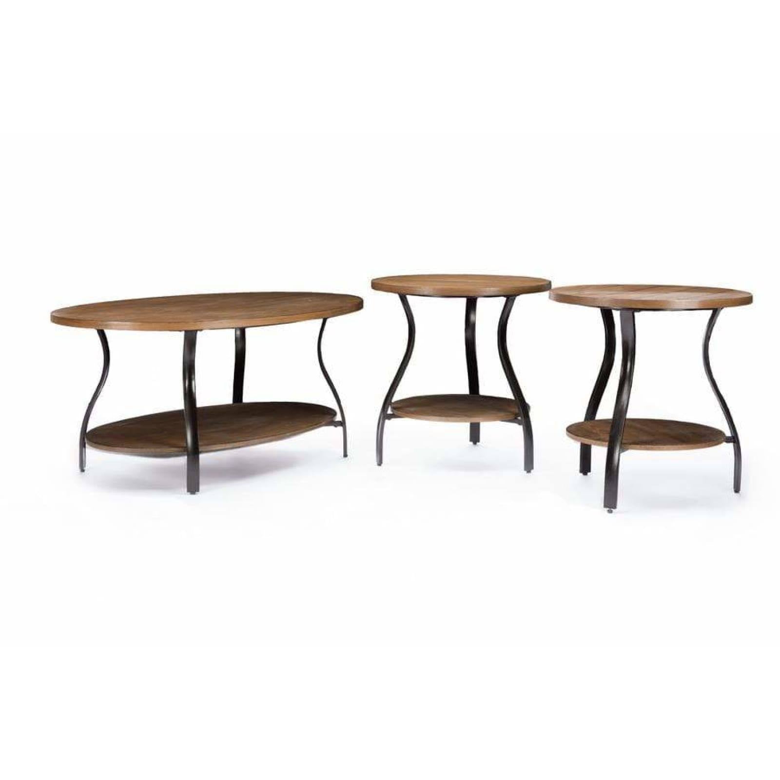 3-Piece Wood and Metal Table Set J296