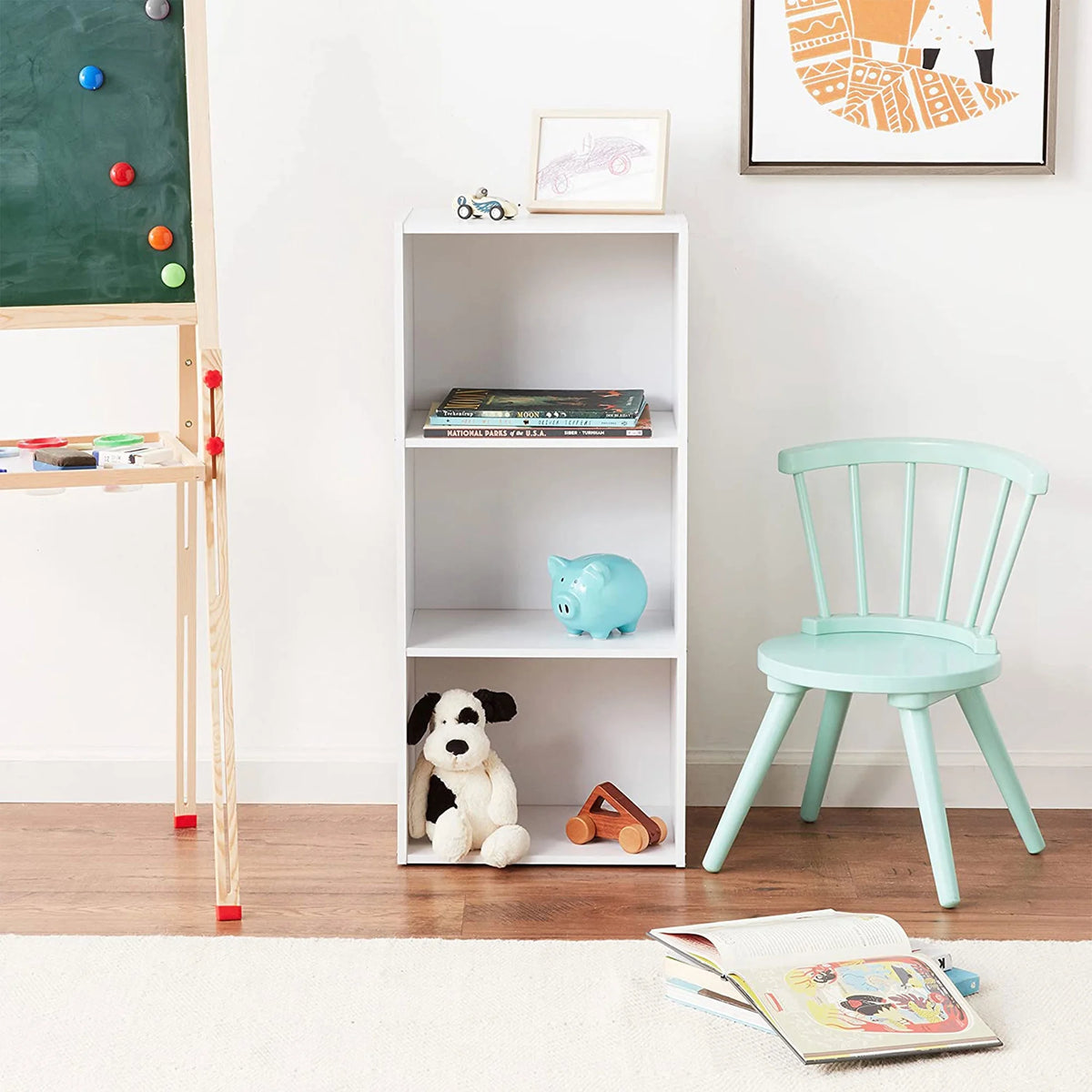 White 3-Shelf Bookcase T534
