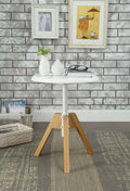 White & Natural End Table Y5799