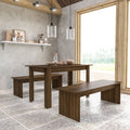 Dark Brown Dining Set with Benches O930168