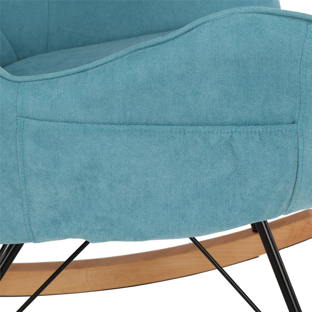 Blue Rocker Chair with Side Storage Pockets H539530
