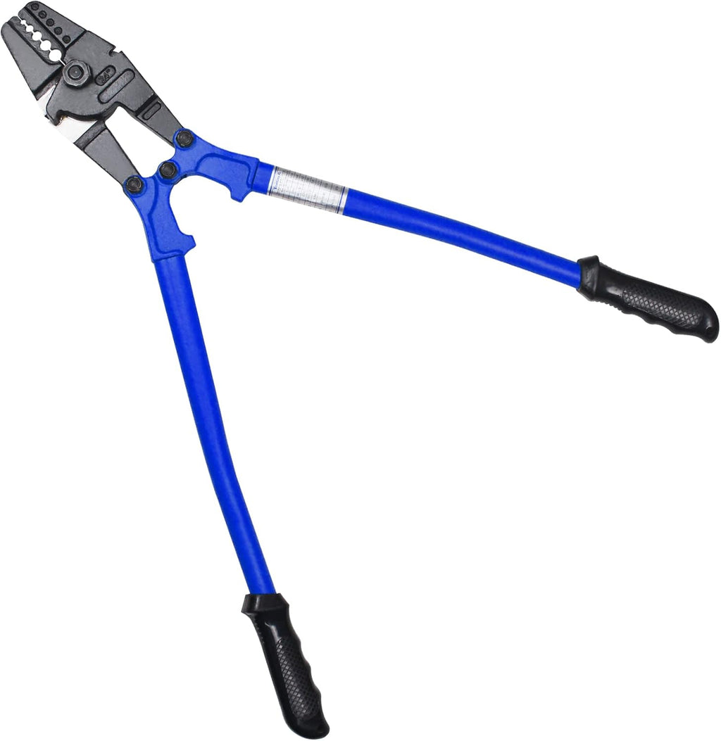 24 Inch Hand Crimping Cutting Tool, Wire Rope Crimping Tool, with 50pc Aluminum Stop Sleeves Oval Sleeves Pack of 2 M985