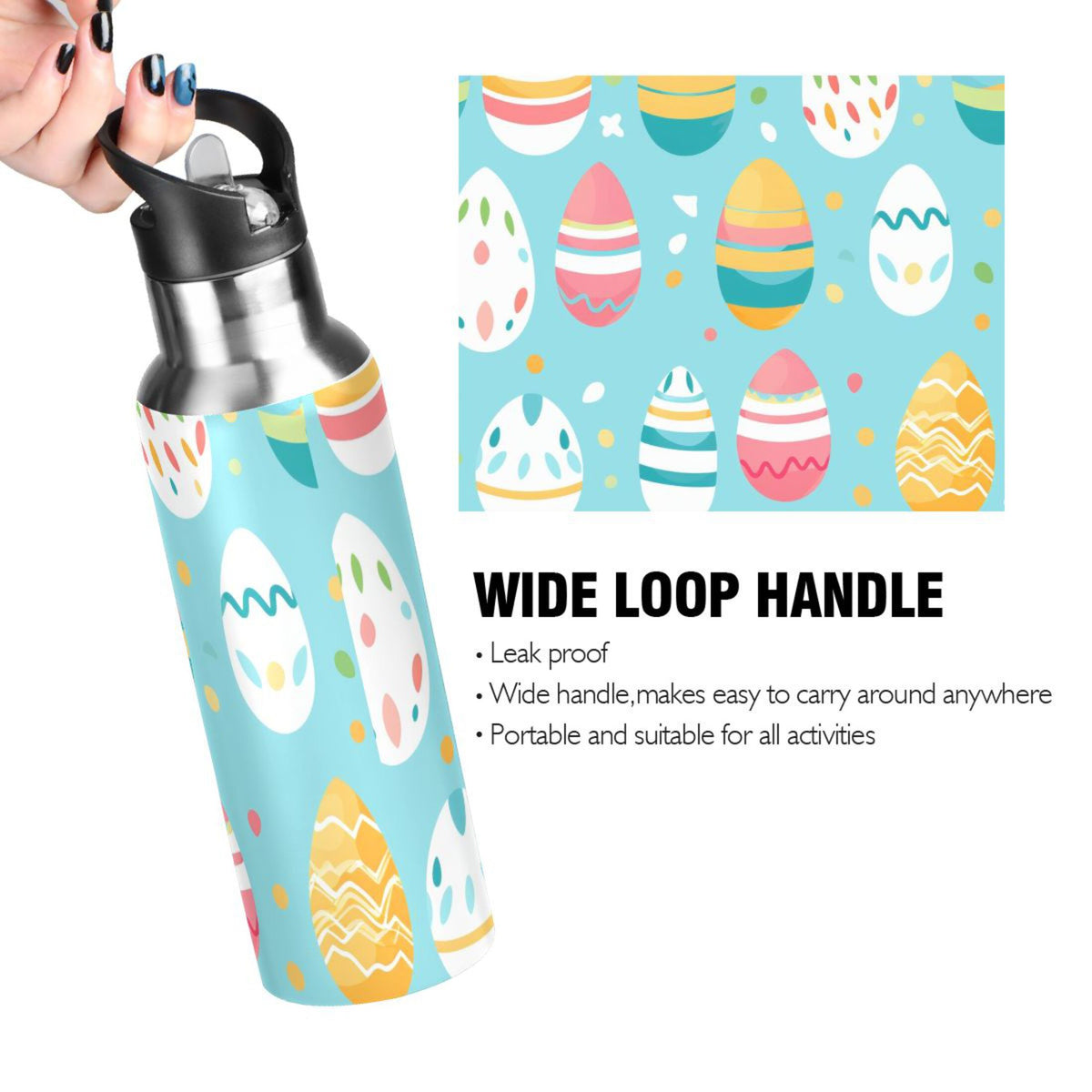 Insulated Stainless Steel Water Bottle with Straw Lid 20 oz O638