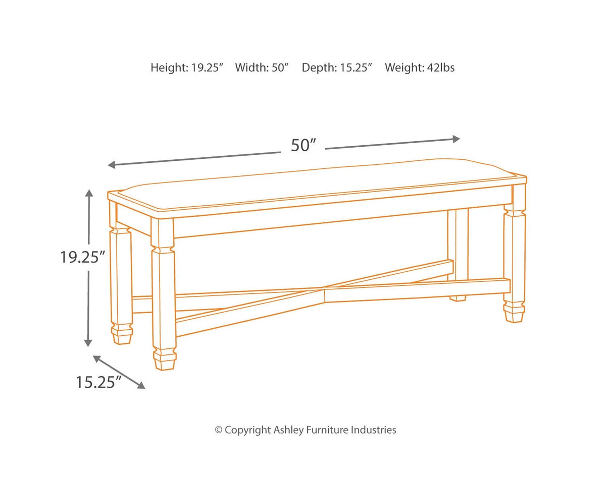 Black/Grayish Brown Dining Bench O1296