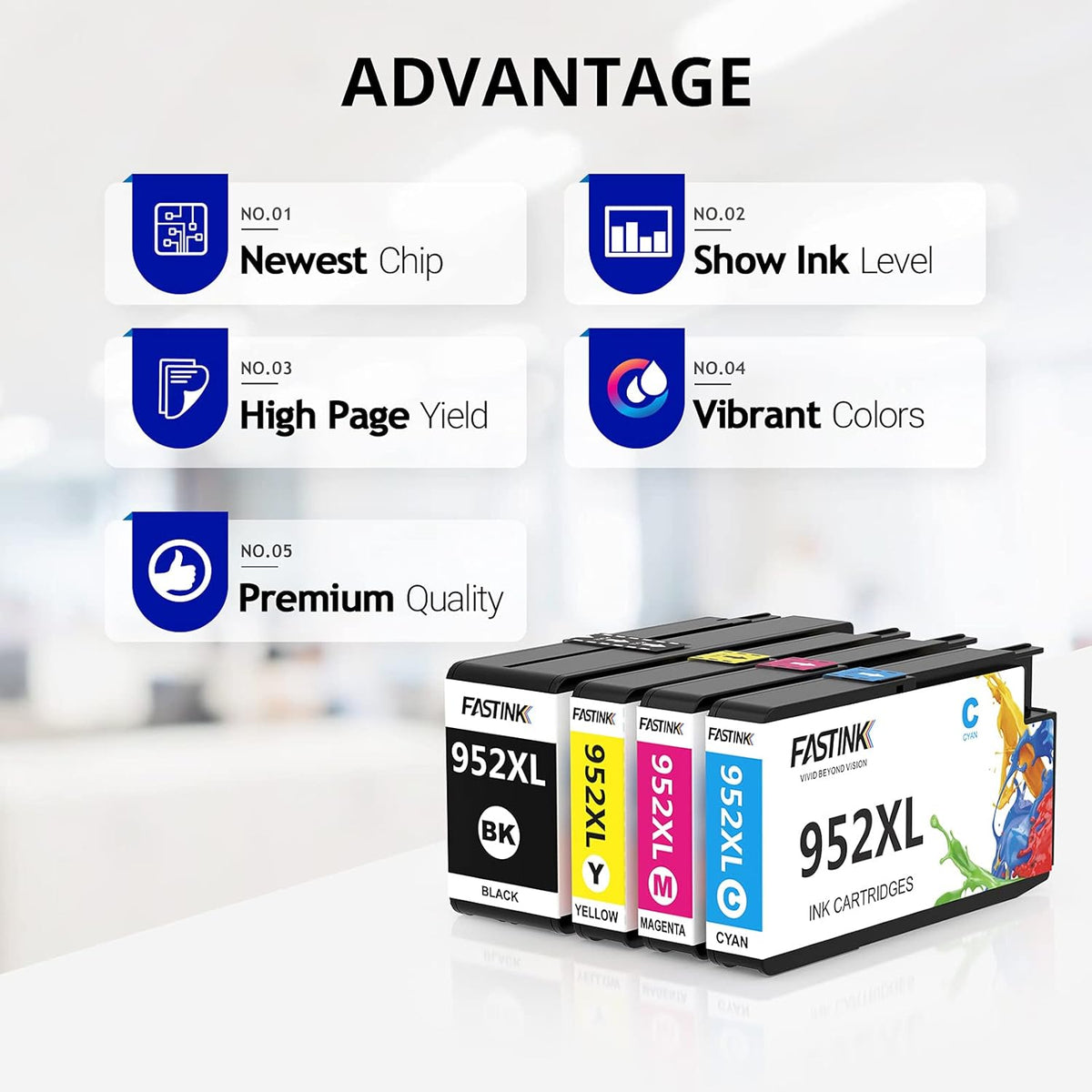 Compatible HP 952xl Ink Cartridges Combo Pack, 1 Black 1 Cyan 1 Magenta 1 Yellow, Pack of 2 R3362