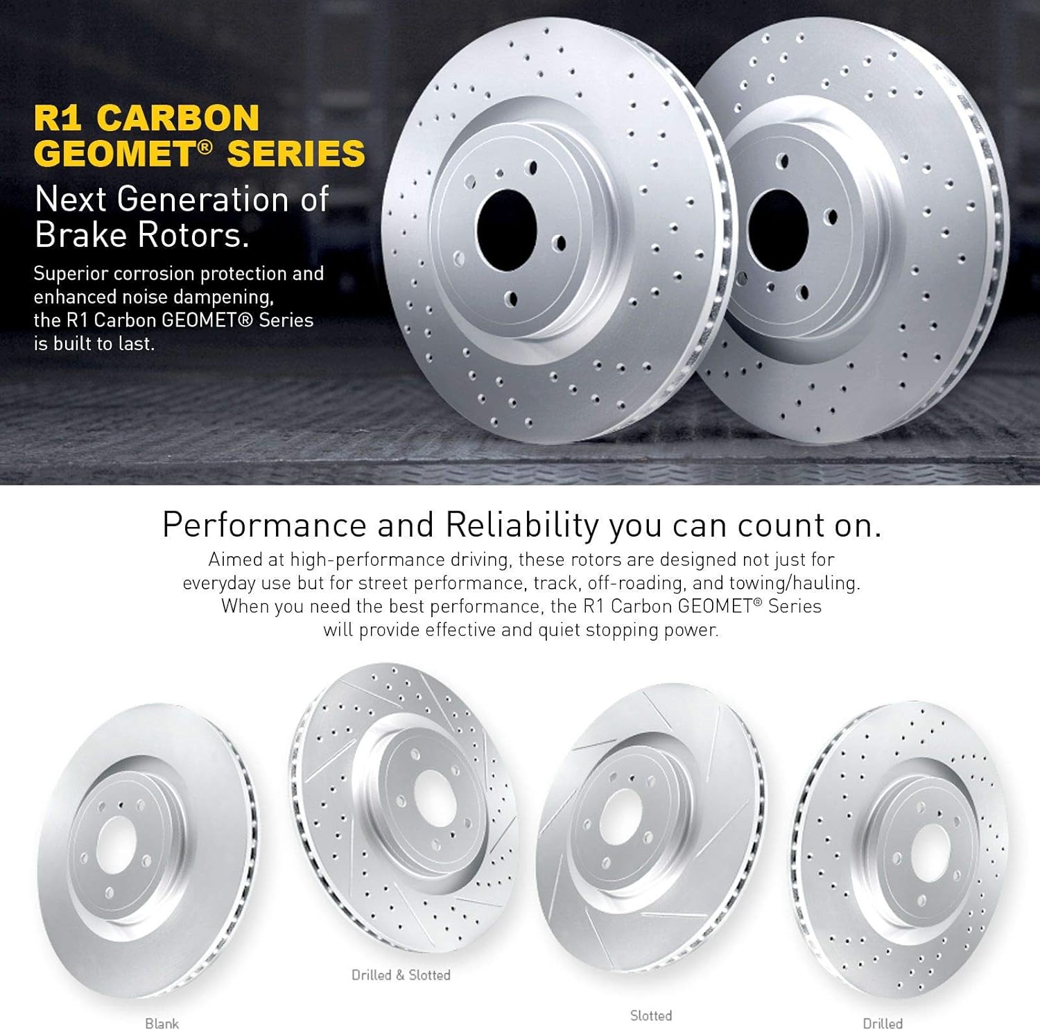 Carbon Series Cross Drilled Brake Rotors with Ceramic Brake Pads T839