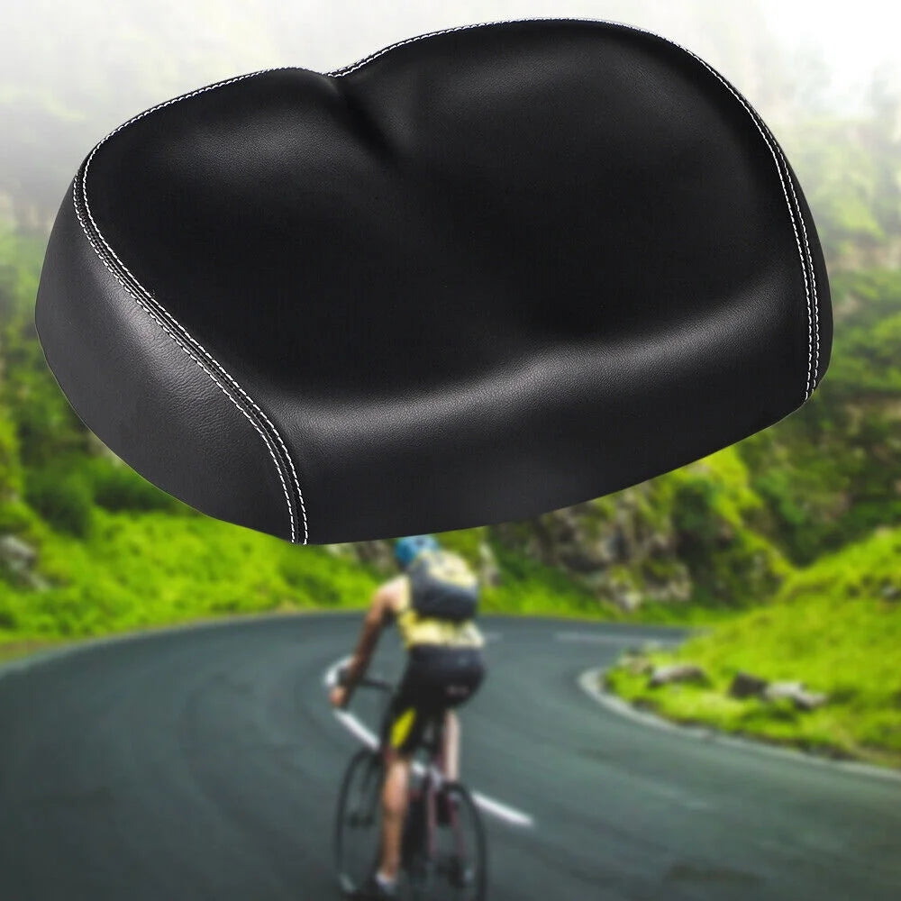 Black Noseless Bicycle Seat Cushion with PU Pad W535760