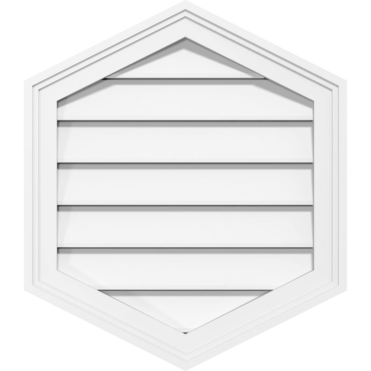 26x22W x 40x22H Vertical Peaked Surface Mount PVC Gable Vent 4/12 Pitch V87188