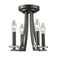 Semi Flush 4 Light Bronze Crystal Candelabra Bulb 11 inch 240 Watts G15937