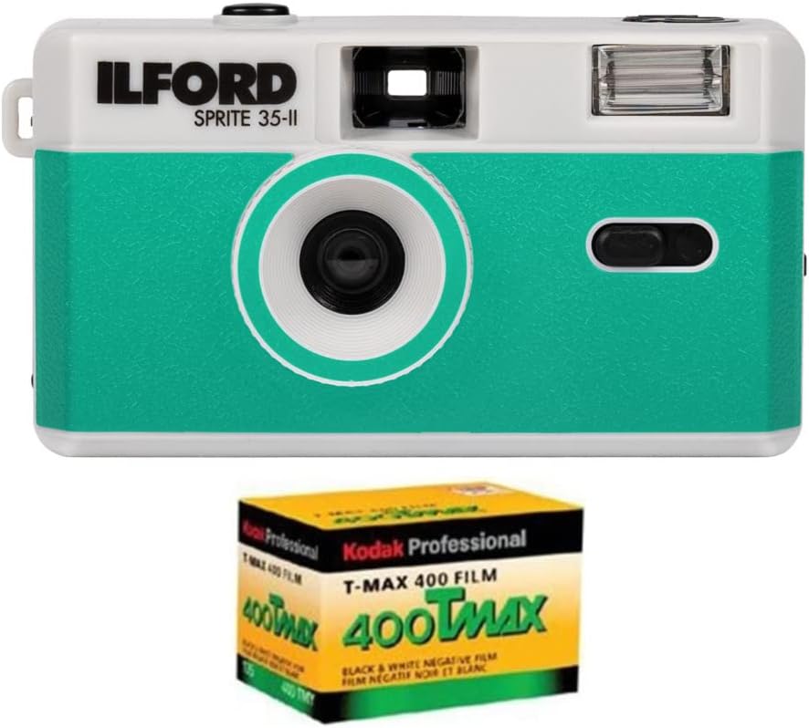 35mm Analog Film Camera with Kodak Professional T-Max 400 Black and White Negative Film Bundle I303263