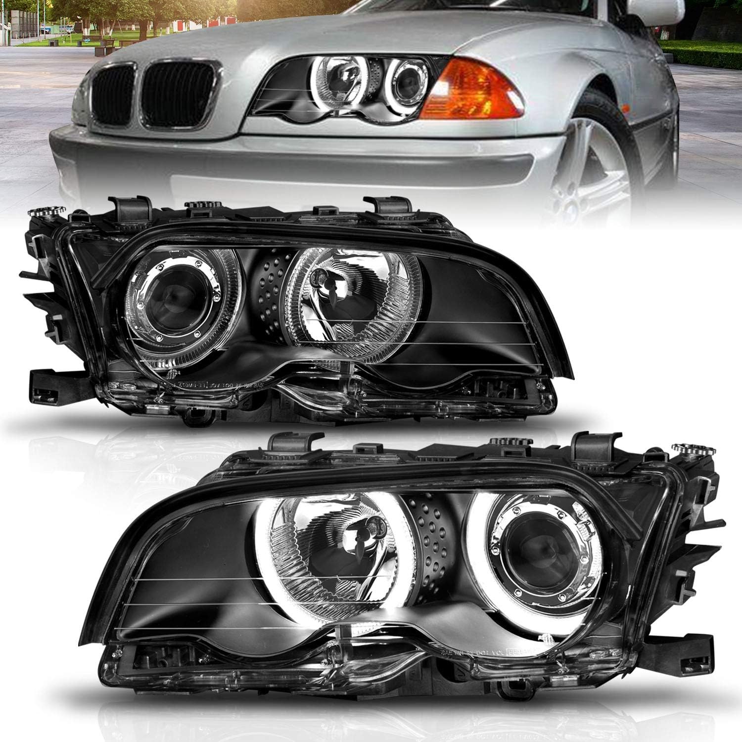 Black Projector Headlights for BMW 3 Series E46 4 Door G2786