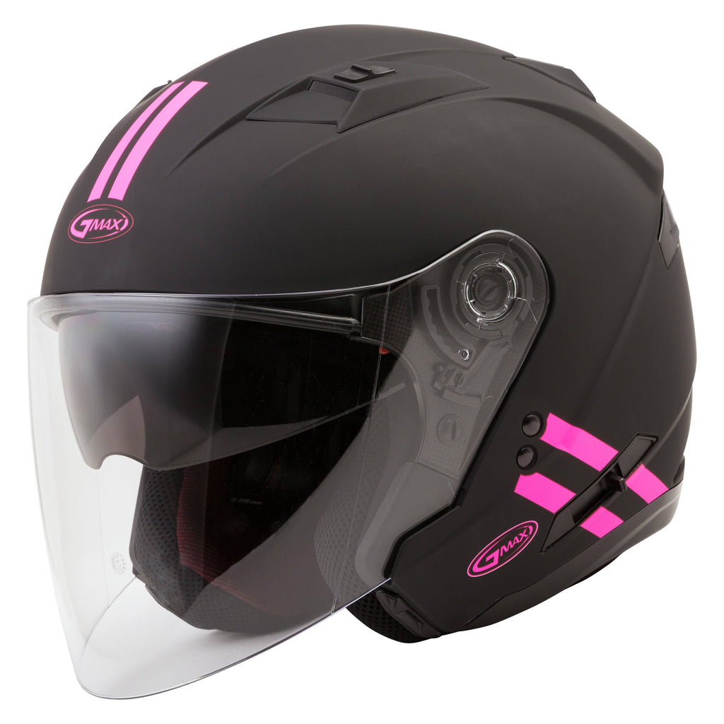 Matte Black/Pink Open-Face Helmet Y5239
