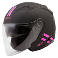 Matte Black/Pink Open-Face Helmet Y5239
