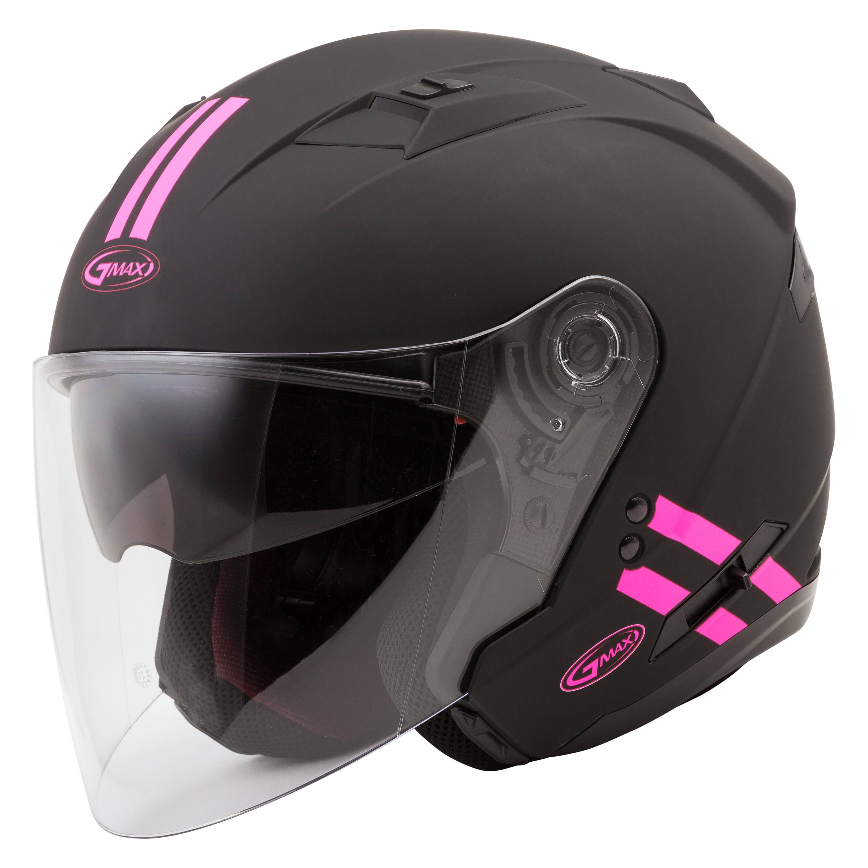 Matte Black/Pink Open-Face Helmet Y5239