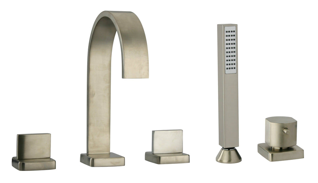 Chrome Roman Tub with Lever Handles and Diverter with Hand Held Shower J283477