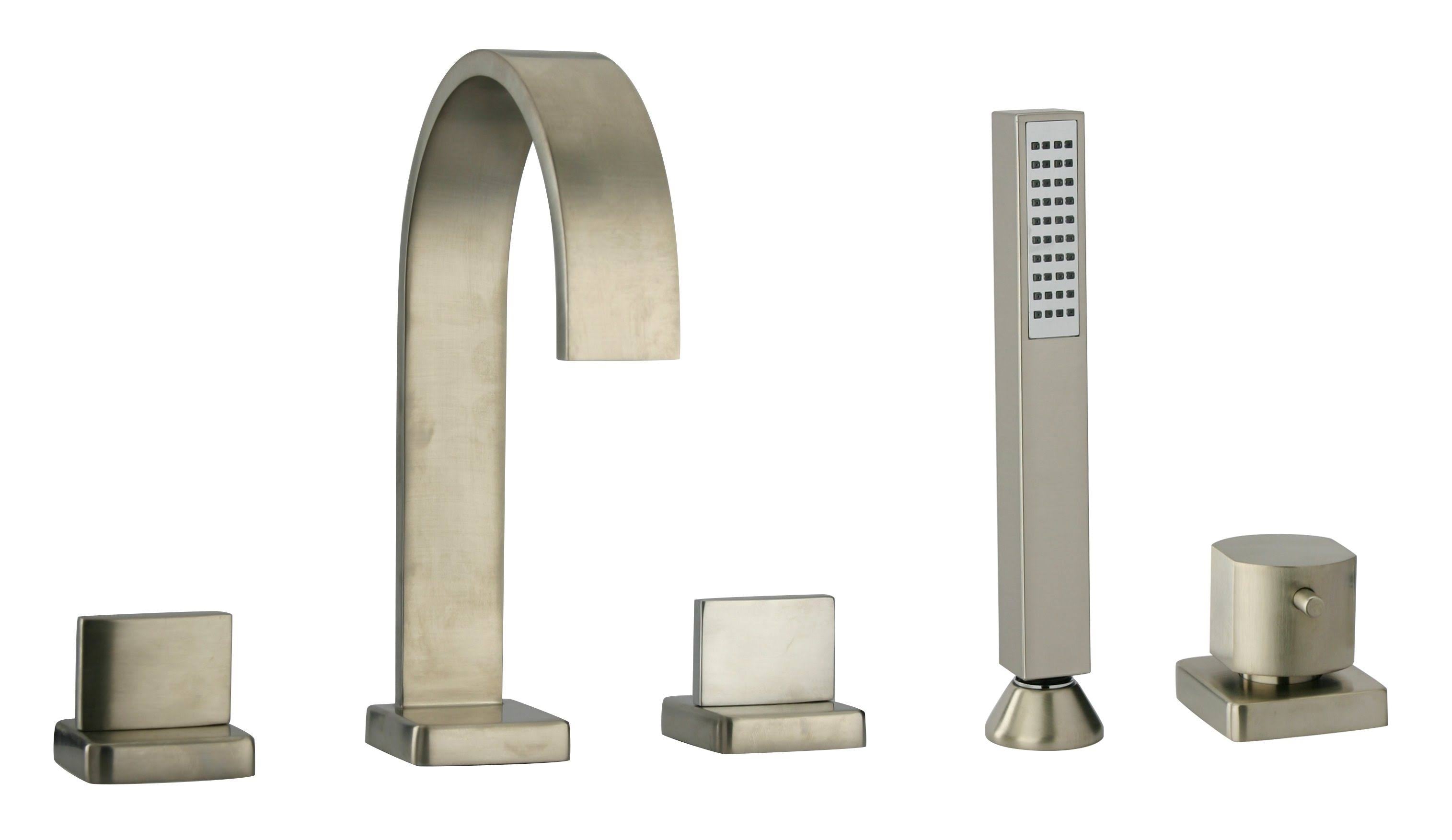 Chrome Roman Tub with Lever Handles and Diverter with Hand Held Shower J283477