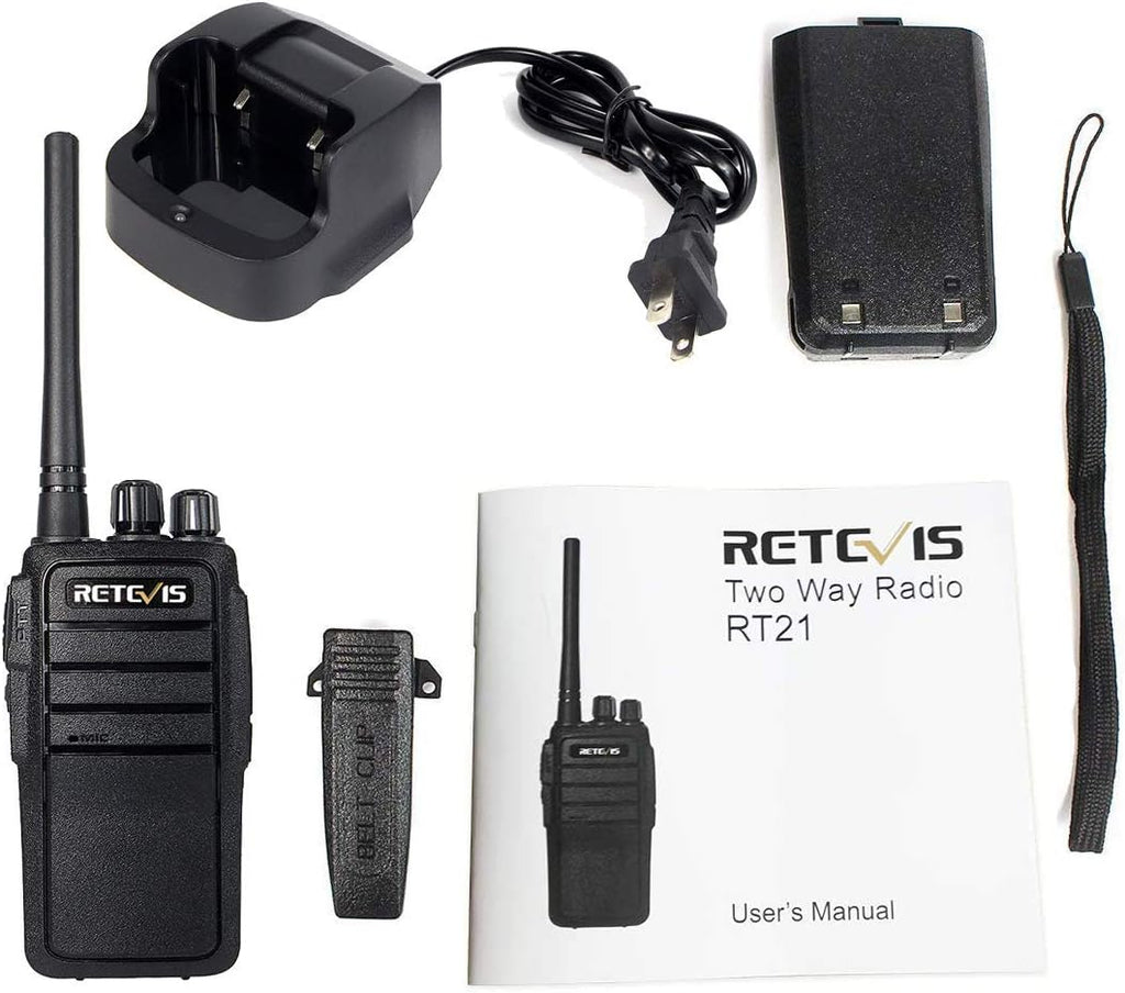 Case of 4 Rechargeable Two Way Radios 16 Channels VOX Hands Free P806451