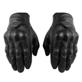 Perforated Full Finger Leather Motorcycle Gloves P13830
