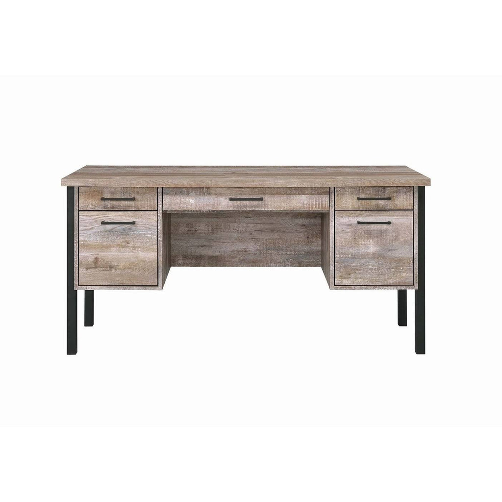 Weathered Oak 4-Drawer Office Desk G757