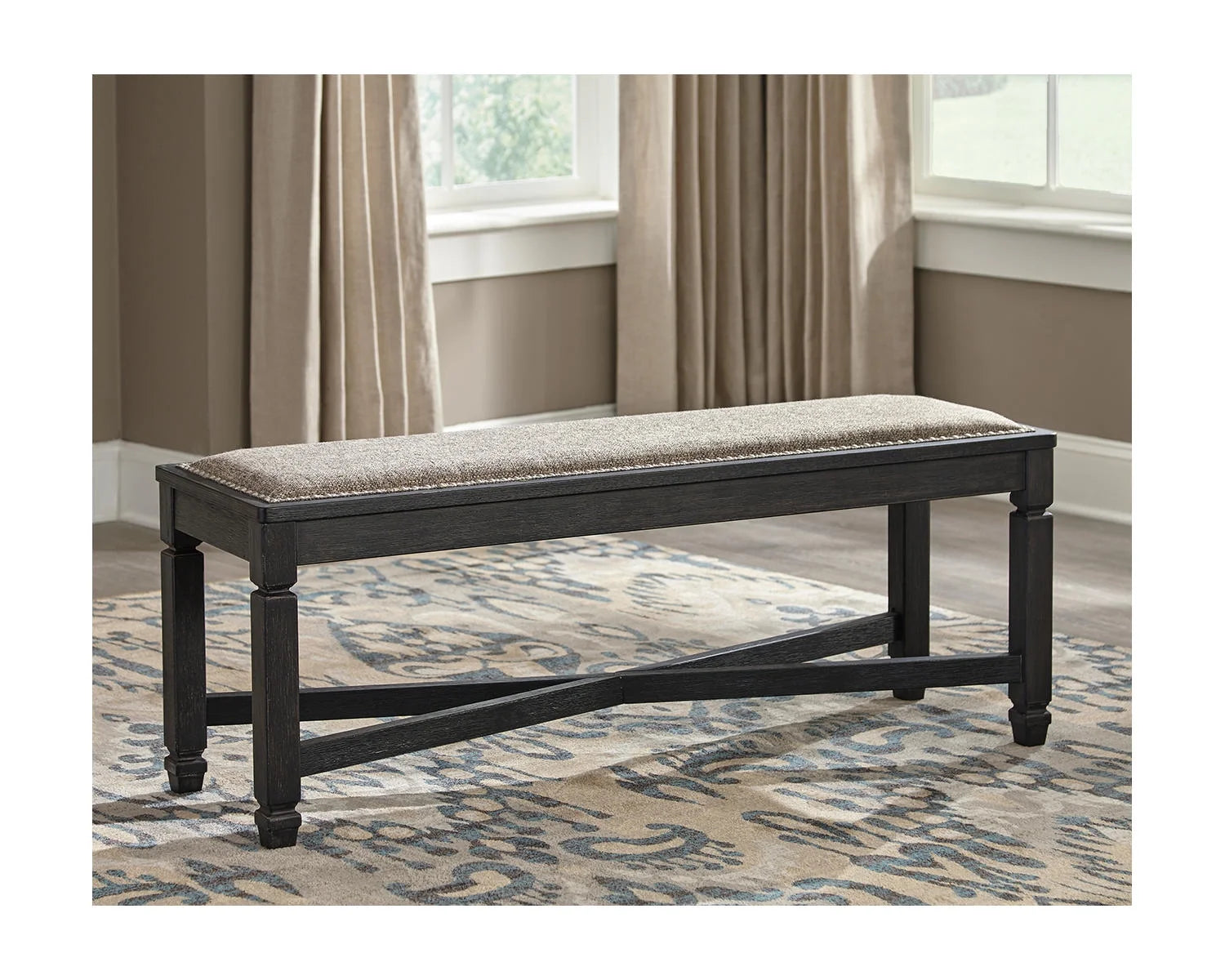 Black/Grayish Brown Dining Bench O1296