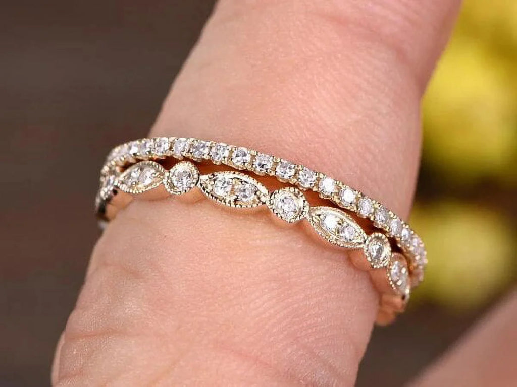 10K Rose Gold Diamond Eternity Ring Q872