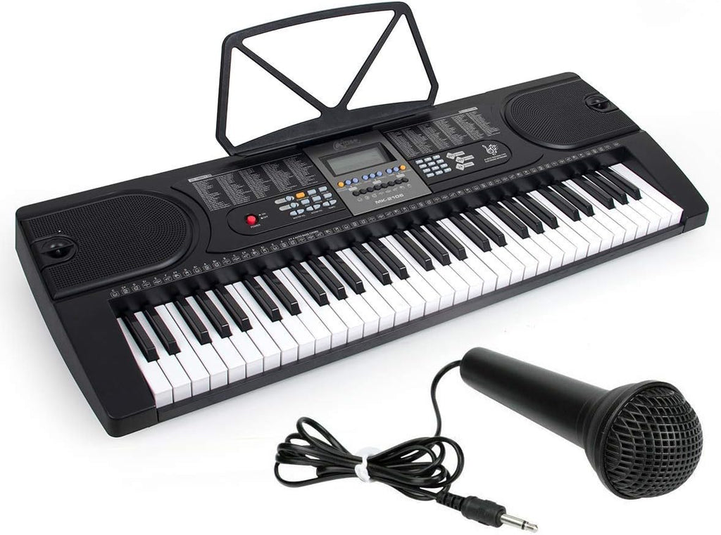 61 Key Digital Piano Portable Electronic Keyboard with Built-In Speaker, Microphone, Music Stand W61204