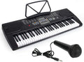 61 Key Digital Piano Portable Electronic Keyboard with Built-In Speaker, Microphone, Music Stand W61204