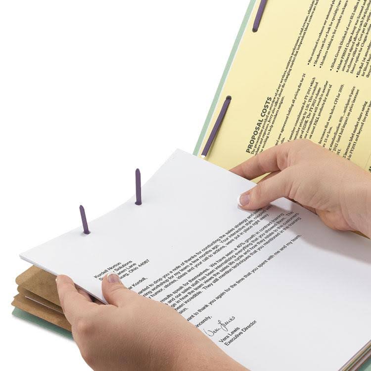 Legal Eight-Section Gray/Green Pressboard Classification Folders 10/Box U17366