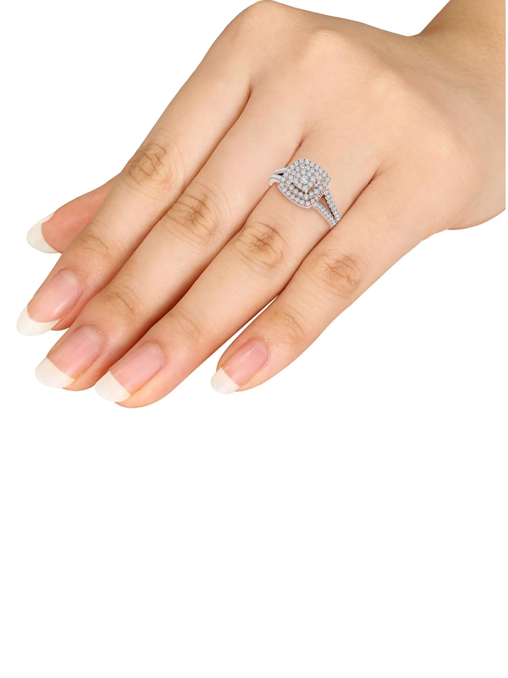 10K Rose Gold Diamond Double Halo Engagement Ring F5384