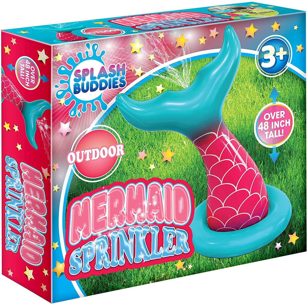 Pink Kids Inflatable Sprinkler Mermaid Sprayer E463429