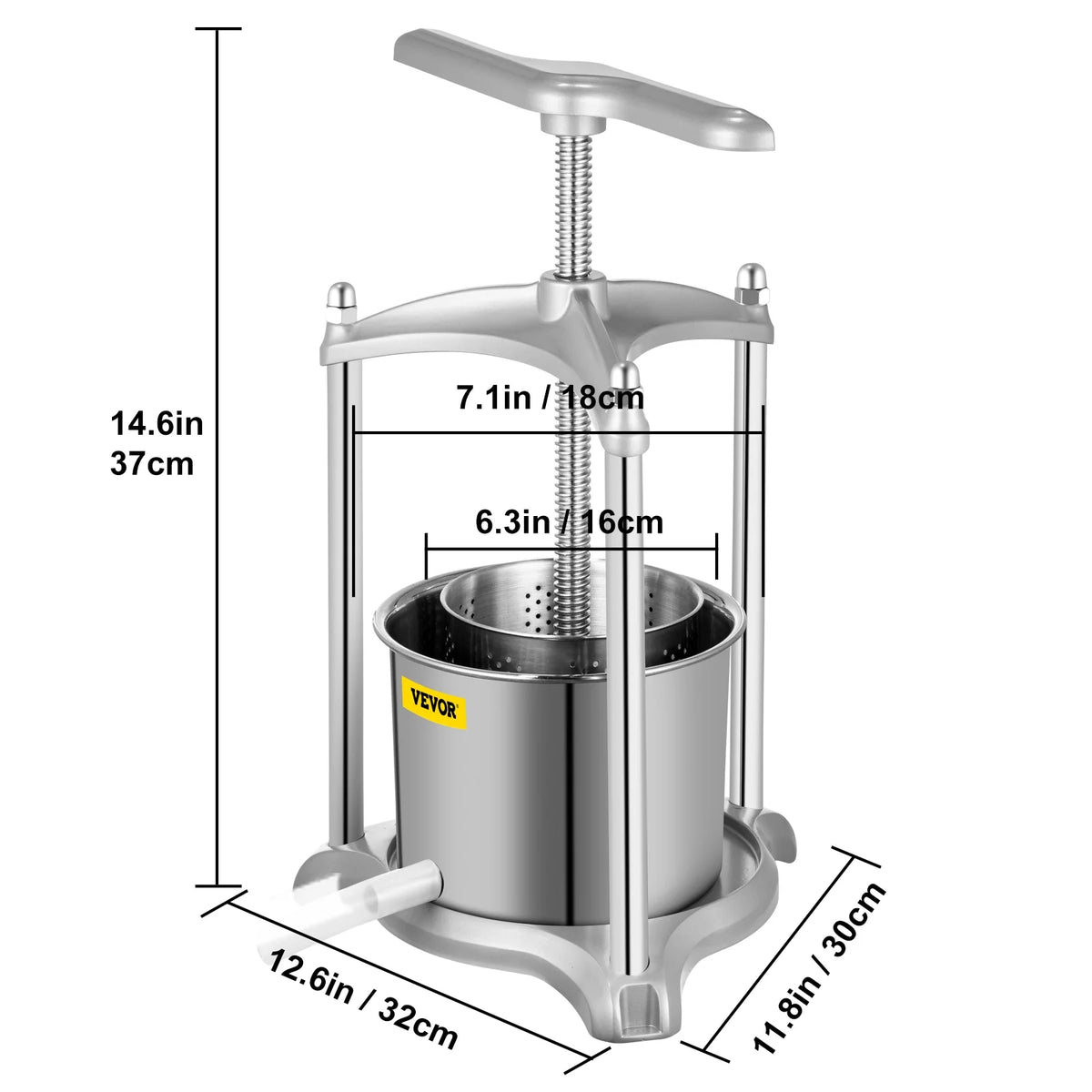 1.6 Gal Stainless Steel Wine Press T75287