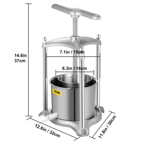 1.6 Gal Stainless Steel Wine Press T75287