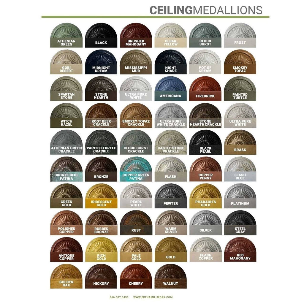 11 3/4x22OD x 3/8x22P Ceiling Medallion, Hand-Painted Y8177