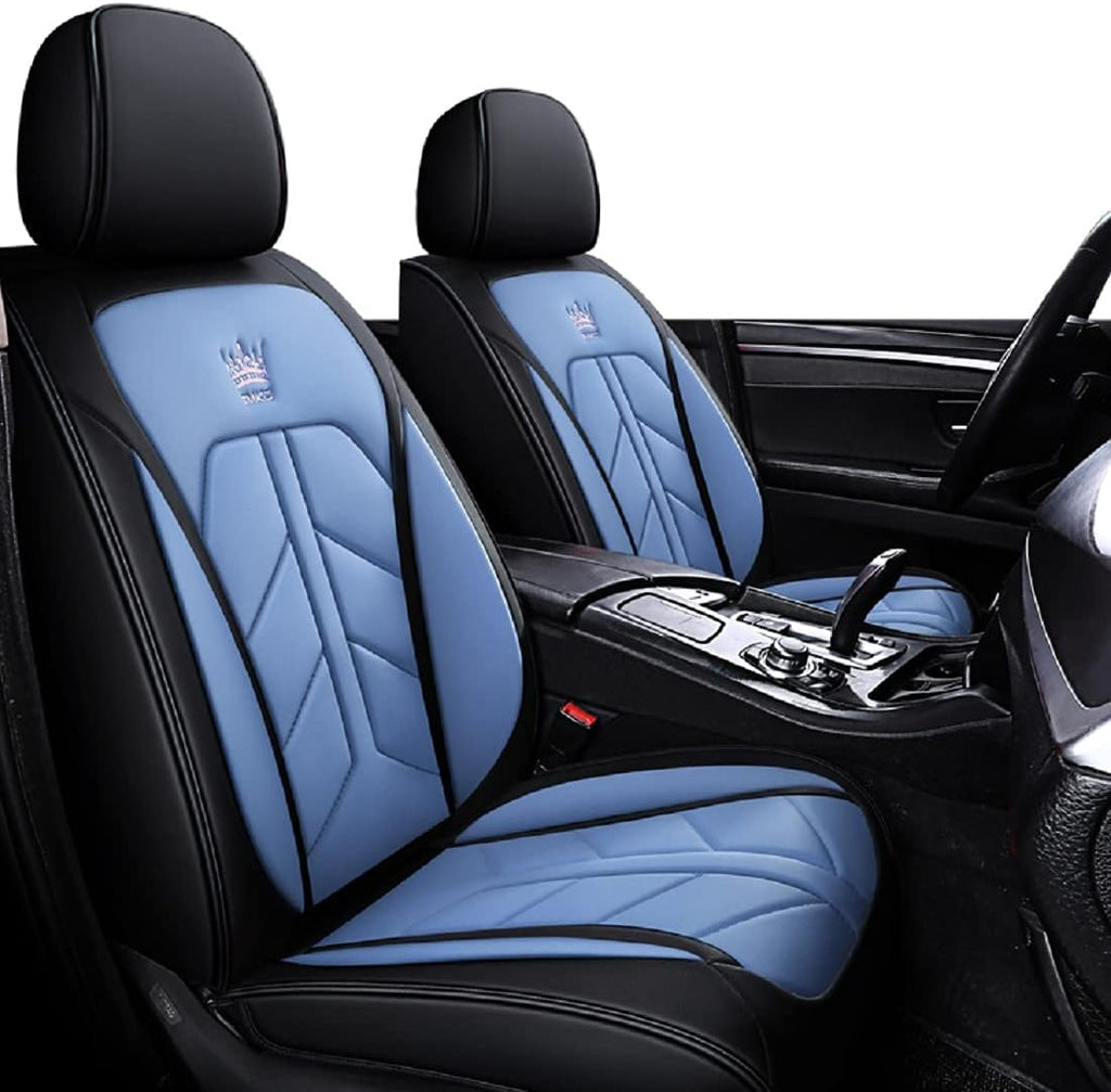 Black-Red Leatherette Car Seat Covers Full Set U90747