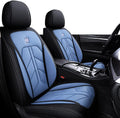 Black-Red Leatherette Car Seat Covers Full Set U90747