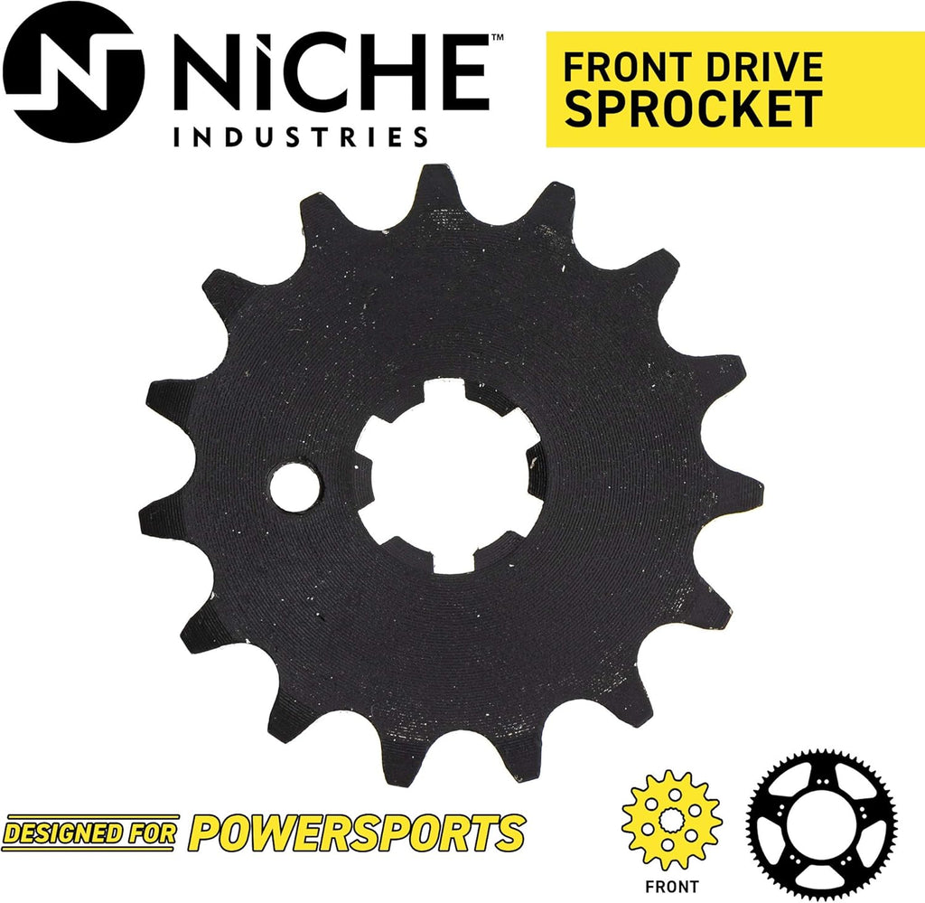 Drive Sprocket Chain Combo Front 15 Rear 32 Tooth 420HZ Standard 84 Links Pack of 2 A841