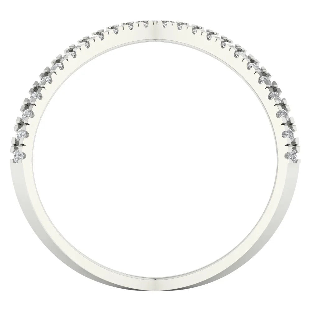 14k White Gold Simulated Diamond Ring size 10.75 B76661