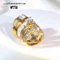 Silver Plated 10k Gold White Square CZ Wedding Ring Set P984425