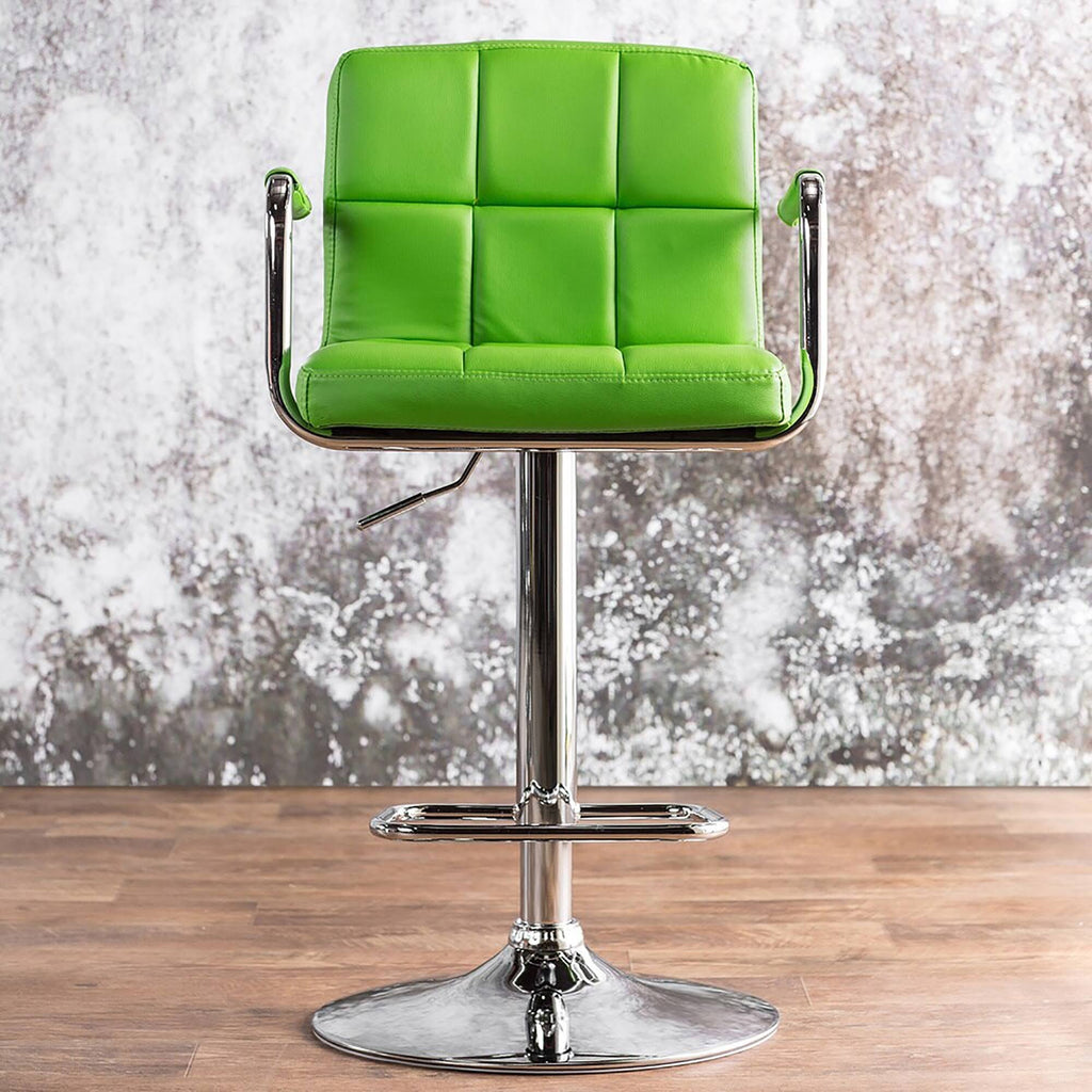 Green Adjustable Swivel Barstool Set of 2 F883303