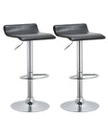 Black Contoured Hydraulic Lift Bar Stool with Footrest, Set of 2 P453