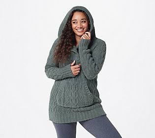 Spruce Zigzag Cable Hoodie, Size Large D155