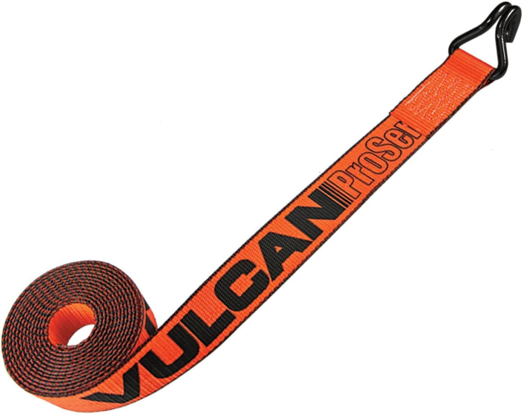 2 Inch x 15 Foot Winch Strap with Heavy Wire Hook, 4 Pack L834515
