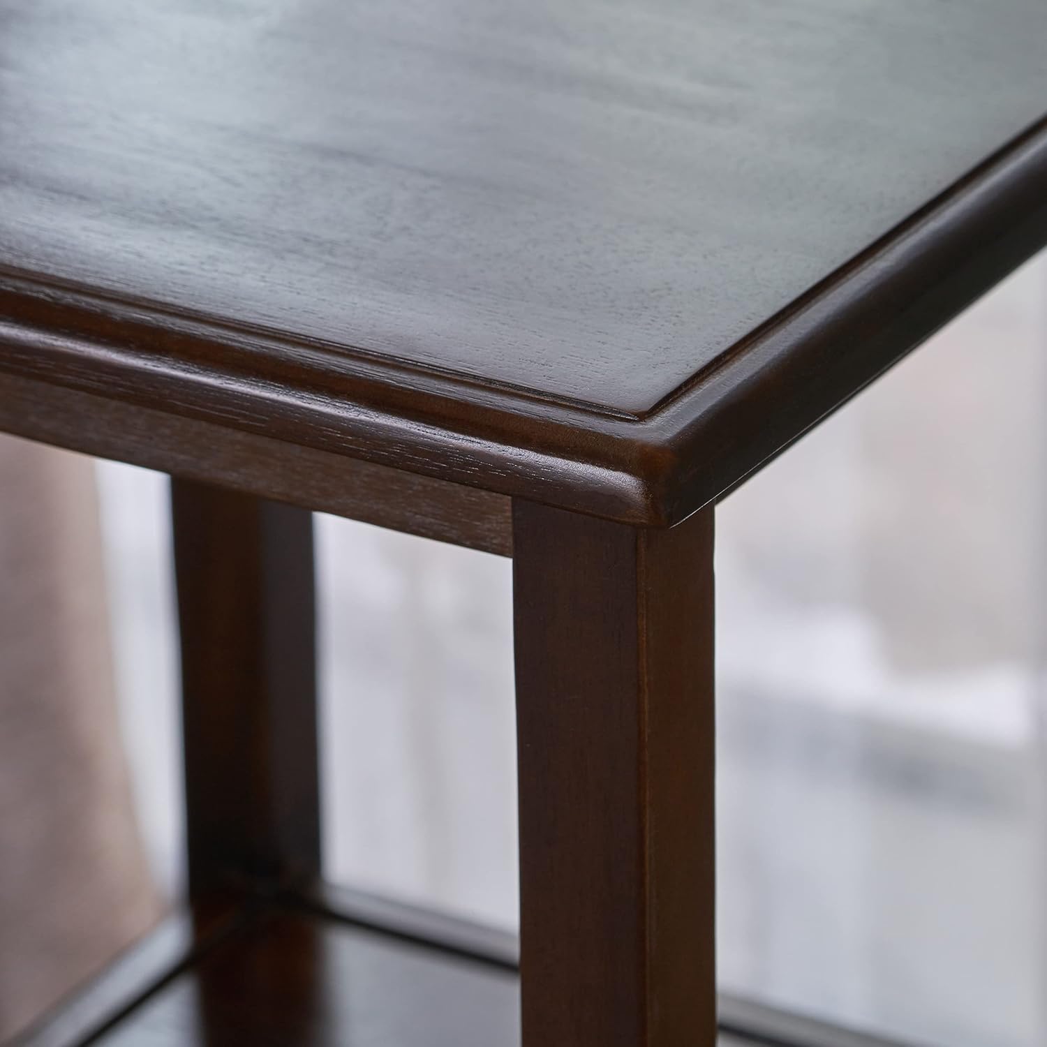 Brown Mahogany Acacia Wood Accent Table Y95779