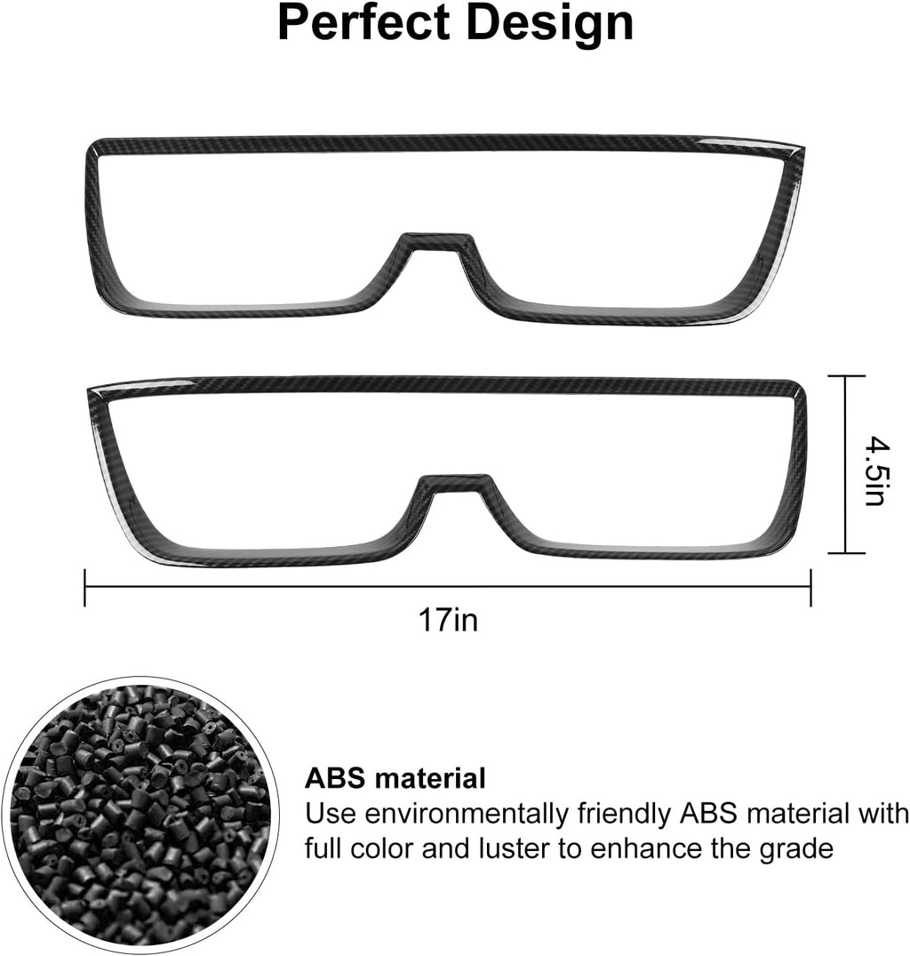 Carbon Fiber Grain Tail Light Cover Trim Frame Bezels Q3175
