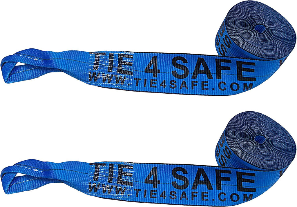 4 x 30' Heavy Duty Twisted Loop Winch Strap Tie Down (Yellow, 10 - Pack) F8037