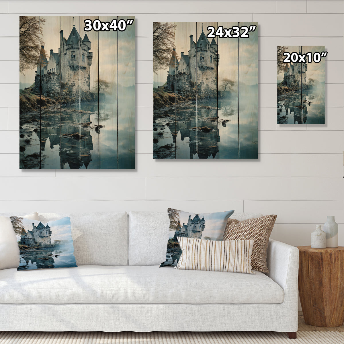 Natural Pine Wood Cityscapes Print G228947