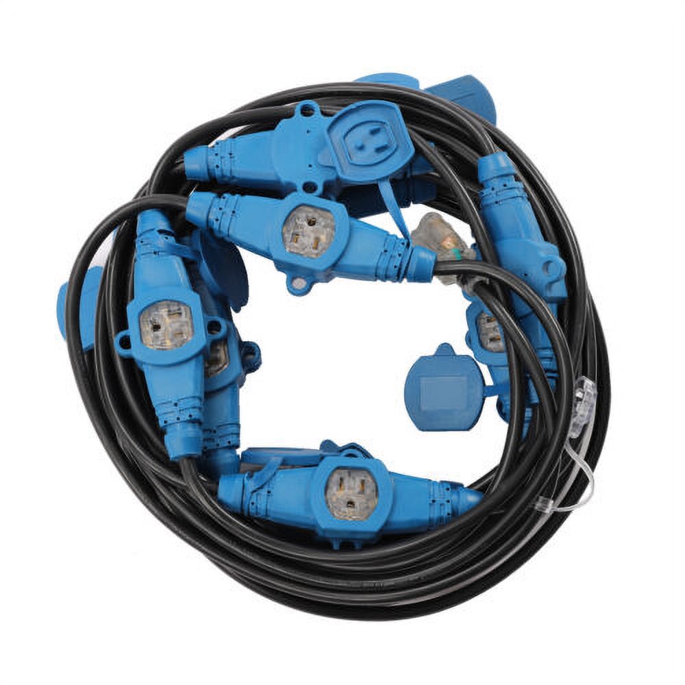 65FT 12awg 13 Plugs 15A 125V Power Extension Cord Splitter D944038