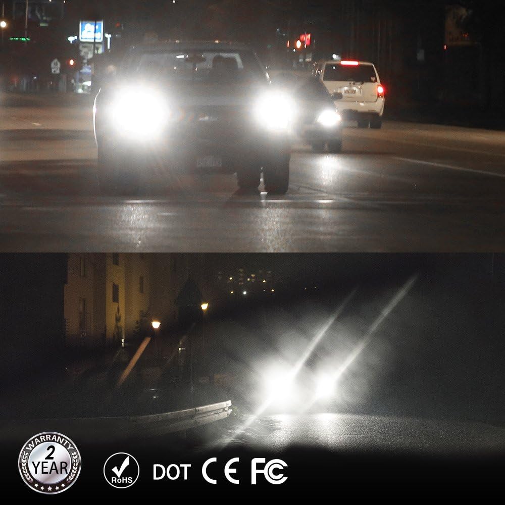 9006 LED Headlight Bulb 100W 6000K Low Beams Fog Lights Pack of 2 B9670