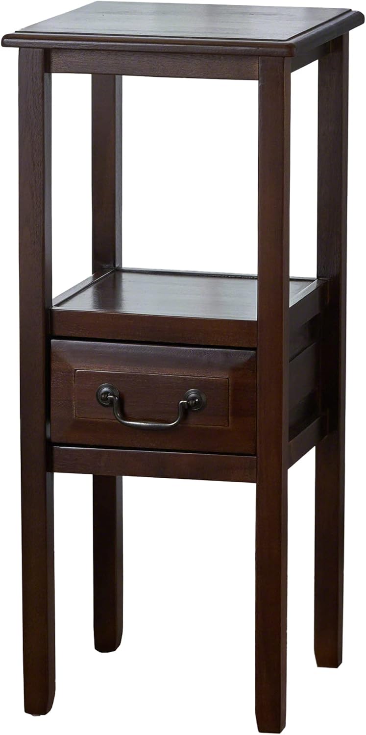 Brown Mahogany Acacia Wood Accent Table Y95779